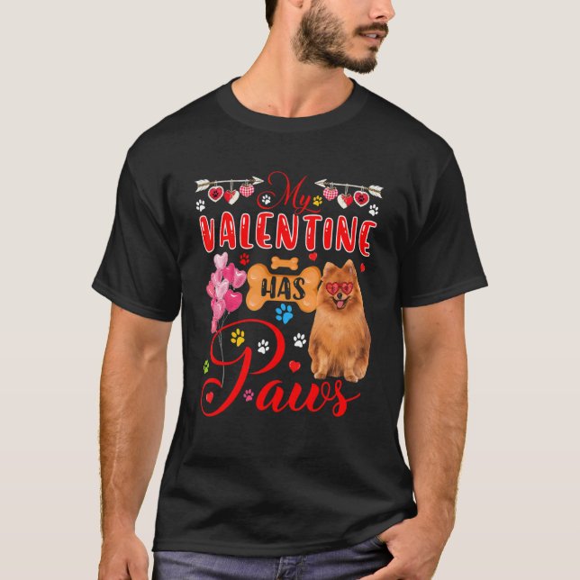 Camiseta O meu Namorados tem patas óculos de sol panomerani (Frente)