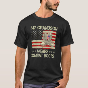 Camiseta O meu neto Veste a luta contra as botas e o orgulh