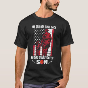 Camiseta O Meu Pai Tem As Suas Costas, Orgulhosas, Filho Bo