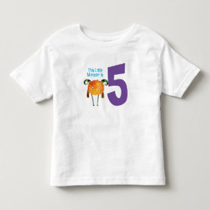 Camiseta O meu pequeno monstro tem cinco cores divertidas
