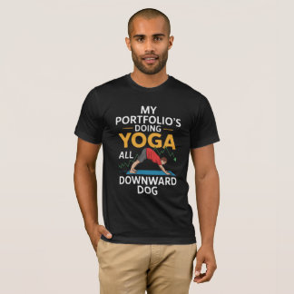 Camiseta O meu portfólio está a fazer Yoga tudo para baixo