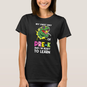 Camiseta O meu primeiro dia de pré K e estou pronto para o 