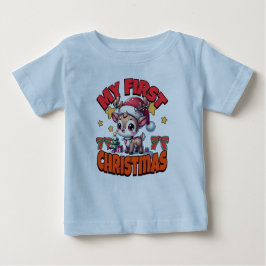 Camiseta O Meu Primeiro Natal - Delícia De Bebê