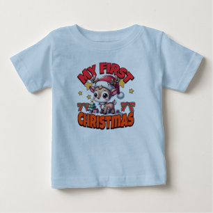 Camiseta O Meu Primeiro Natal - Delícia De Bebê