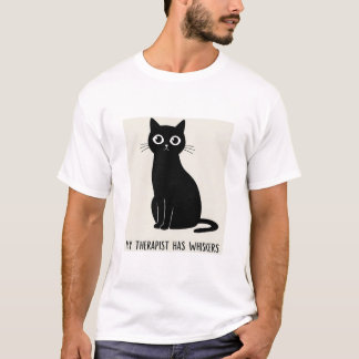 Camiseta O Meu Terapista Tem Gatos Engraçados.
