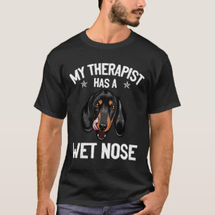 Camiseta O Meu Terapista Tem Uma Almofada De Dachshund Com