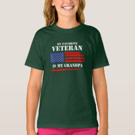 Camiseta O Meu Veterano Favorito É O Meu Vovô Militar