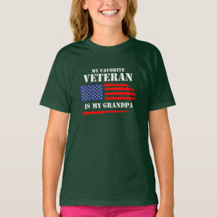 Camiseta O Meu Veterano Favorito É O Meu Vovô Militar