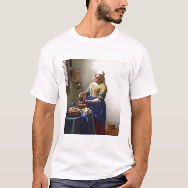 Camiseta O Milkmaid, c.1658-60 (óleo em canvas) (Frente)