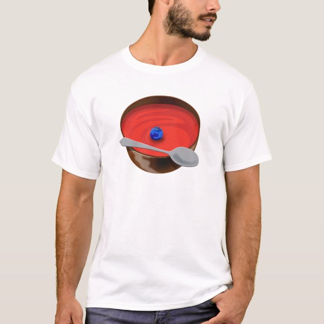 Camiseta O mirtilo em uma bacia de sopa do tomate - Austin, (Frente)