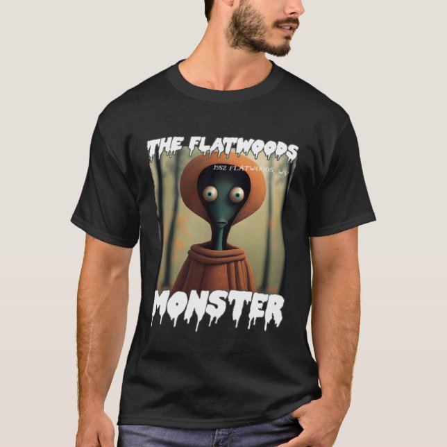 Camiseta O Monstro de Flatwoods 1952 Assustador Criptídeo L (Frente)
