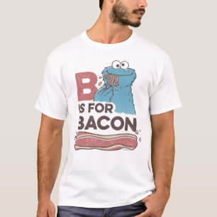 Camiseta O monstro do biscoito B é para o bacon