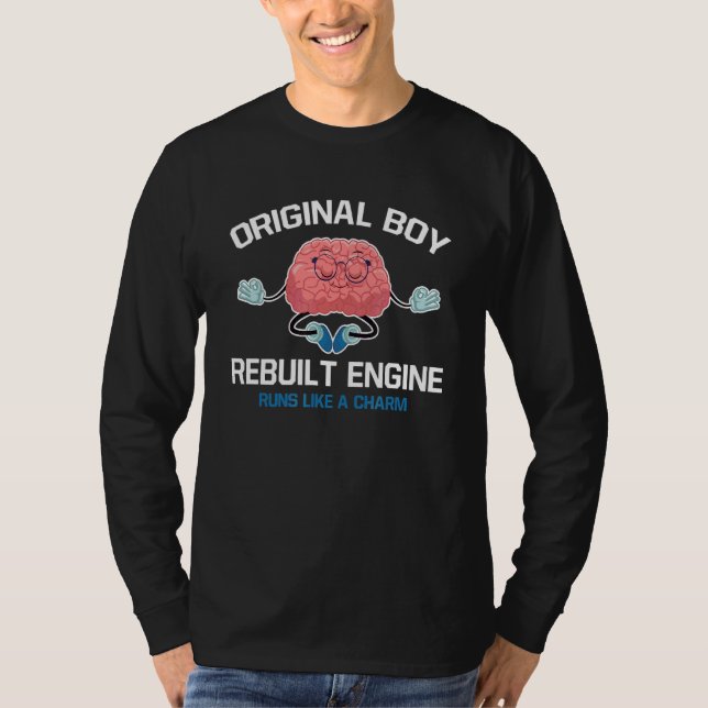 Camiseta O Motor Reconstruído De Menino Original Funciona C (Frente)