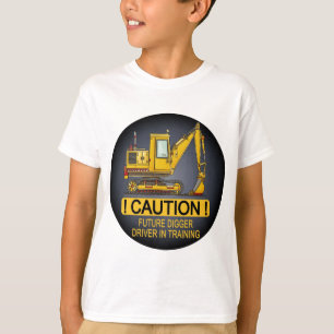 Camiseta O motorista futuro da pá do escavador caçoa o