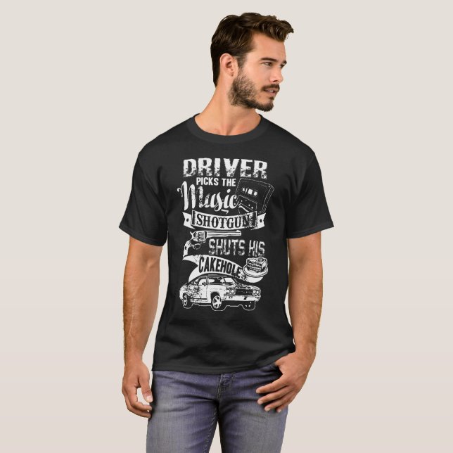 Camiseta O motorista sobrenatural escolhe a espingarda da (Frente Completa)
