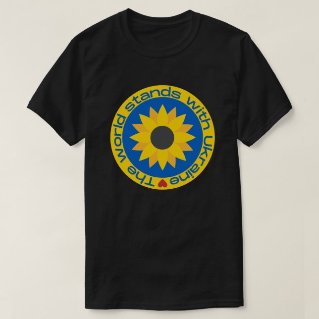 Camiseta O Mundo Fica Com A Ucrânia (Frente do Design)