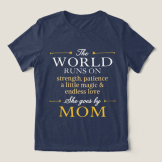 Camiseta O Mundo Funciona Com Amor Ela Se Chama Mamãe Azul