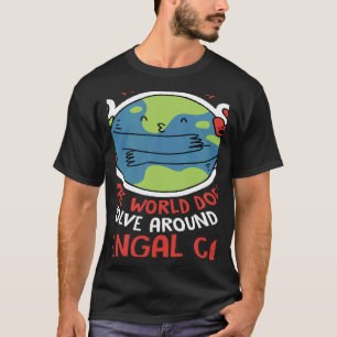 Camiseta O Mundo Gira em Torno do Meu Gato Bengala Nature C