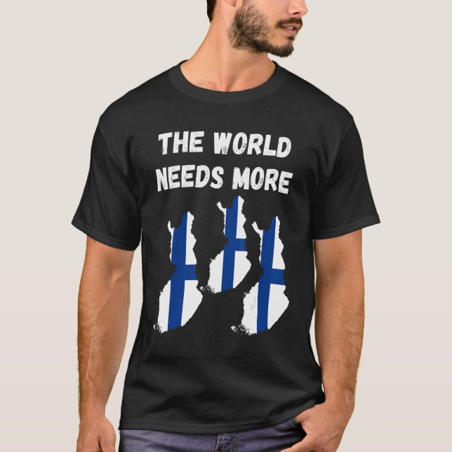 Camiseta O mundo precisa de mais finlandês (Frente)