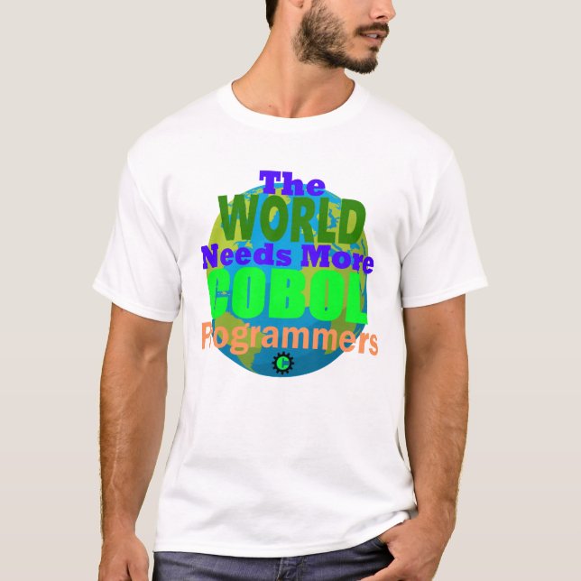Camiseta O Mundo Precisa de Mais Programadores Cobol (Frente)