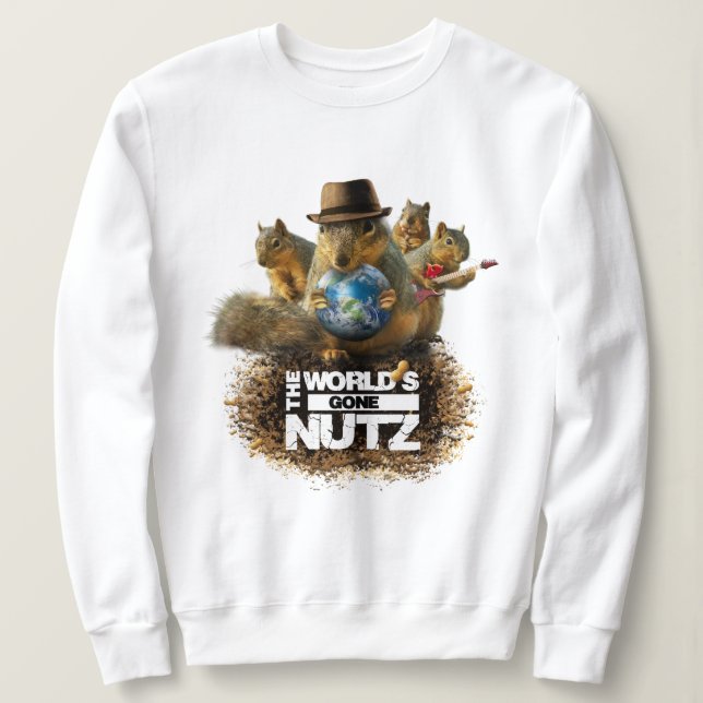 Camiseta O mundo saiu de Nutz com o esquilo (Frente do Design)