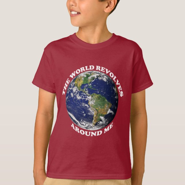 Camiseta O mundo se espalha em torno de mim, crianças (Frente)