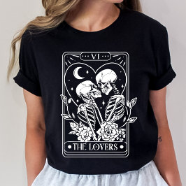 Camiseta O Namorados do esqueleto dos amantes tarot