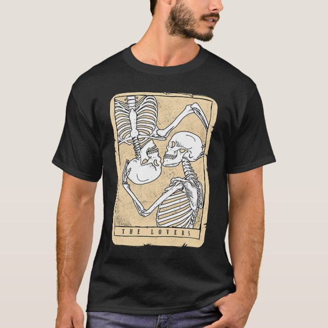 Camiseta O Namorados do Gótico de Astrologia da Placa Tarot (Frente)