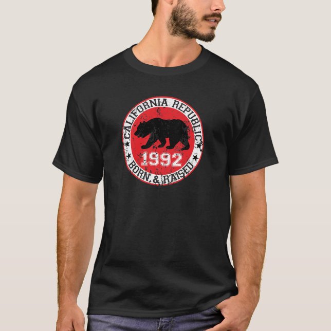 Camiseta o nascer da república de Califórnia aumentou 1992 (Frente)