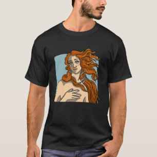 Camiseta O nascimento de Vênus Botticelli, um vermelho fres