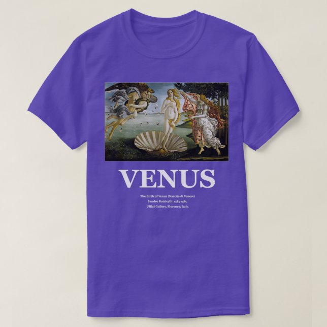 Camiseta O Nascimento de Vênus Sandro Botticelli 6 (Frente do Design)