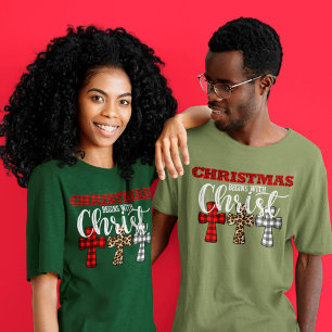 Camiseta O Natal Bonito Começa Com Um Unísex Religioso Cris