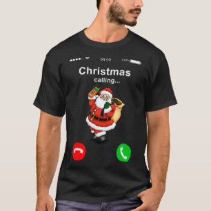Camiseta O Natal chama o Papai Noel de Telefone Celular