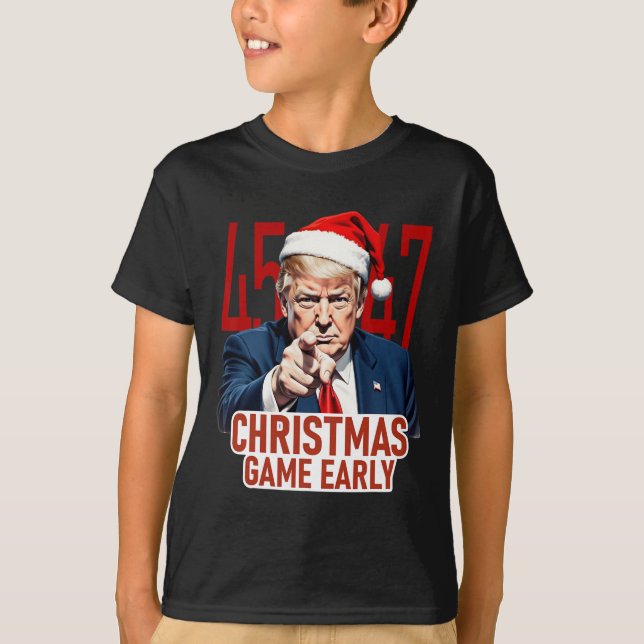 Camiseta O Natal Chegou Engraçado O Donald Trump Papais noe (Frente)