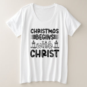 Camiseta O Natal começa com Cristo-61491