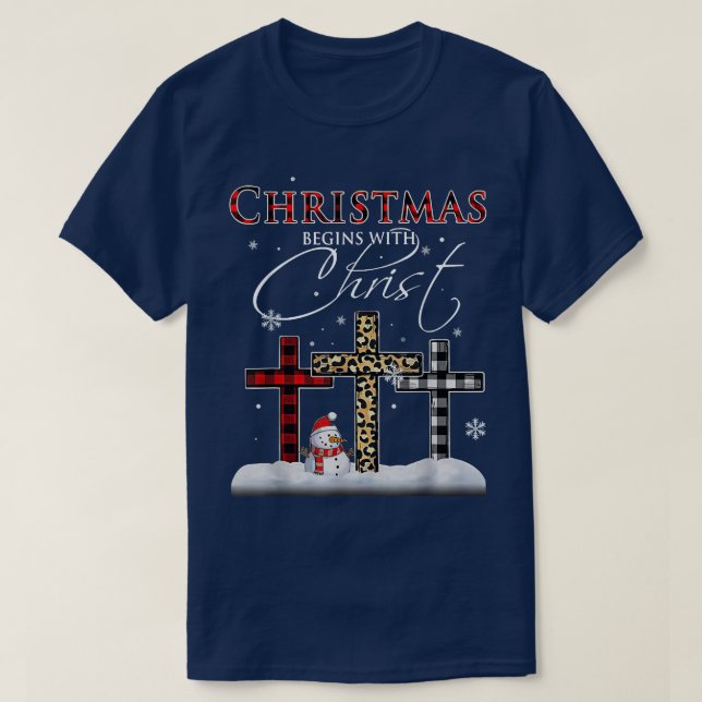 Camiseta O Natal começa com neve  (Frente do Design)
