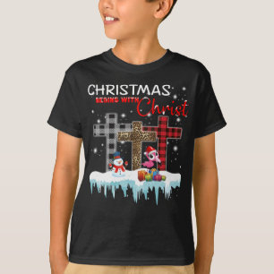 Camiseta O Natal Começa Com O Amor Do Cristo Flamingo