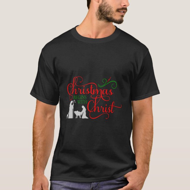 Camiseta O Natal Começa Com O Cristo (Frente)