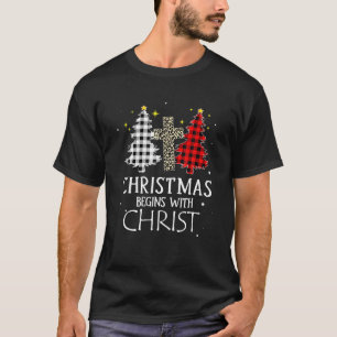Camiseta O Natal Começa Com O Cristo Jesus Cruzando Doce T