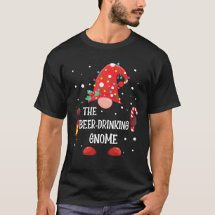 Camiseta O Natal da Família Gnome do Bebendo de Cerveja