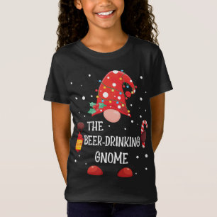 Camiseta O Natal da Família Gnome do Bebendo de Cerveja