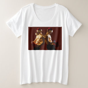 Camiseta O Natal de costas para costas dos homens sem camis
