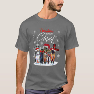 Camiseta O Natal Do Cavalo Começa Com Cristo Bullmastiff Xm