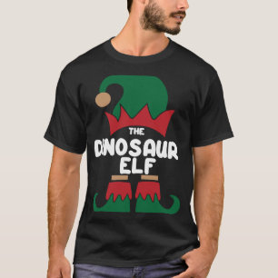 Camiseta O Natal do Grupo Familiar Dinossaur Elf Matching