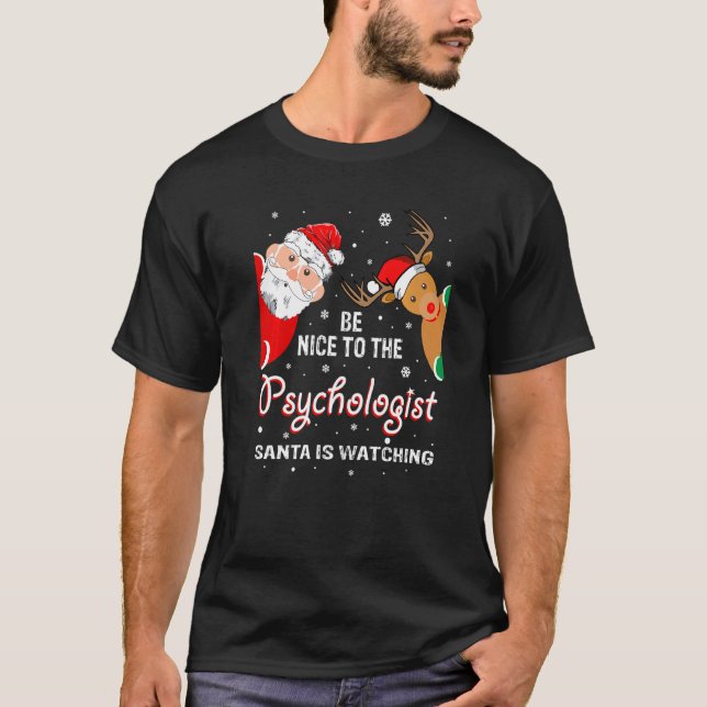 Camiseta O Natal É Bom Para Os Papais noeis Psicólogos. (Frente)