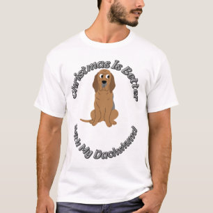 Camiseta O Natal É Melhor Com O Meu Dachshund