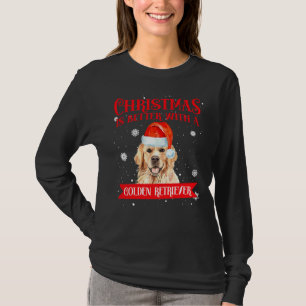 Camiseta O Natal É Melhor Com Um Cão De Retriever Ouro