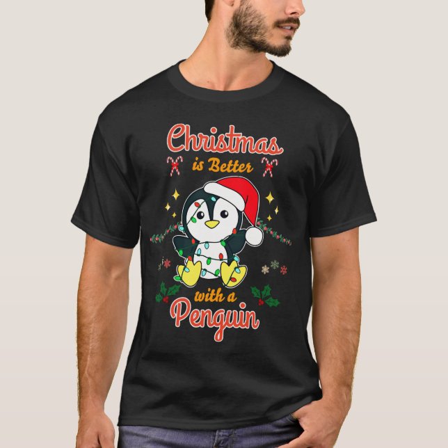 Camiseta O Natal É Melhor Com Um Pinguim (Frente)