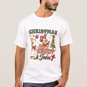 Camiseta O Natal é tudo sobre Jesus, trenó do Papai Noel, R