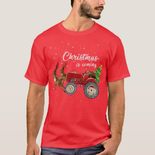 Camiseta O Natal Está Chegando Engraçado Farmador O Trato P